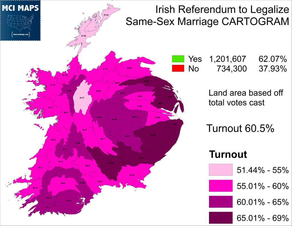 Results Cartogram Turnout