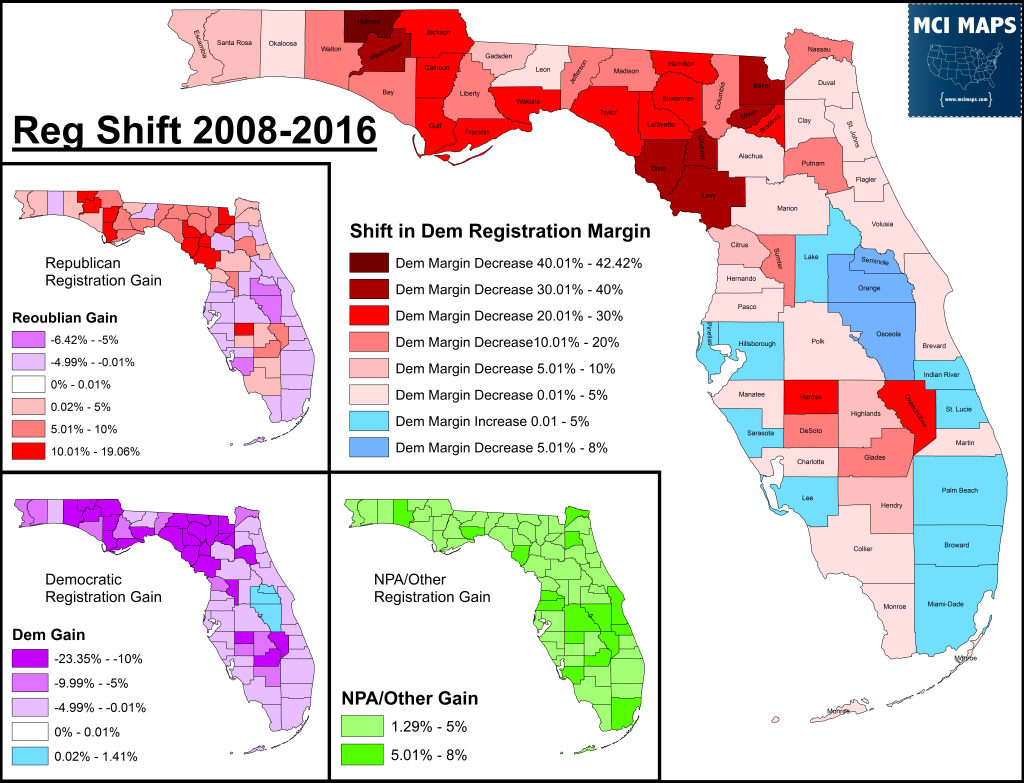 Party Reg Shift 2008 to 2016