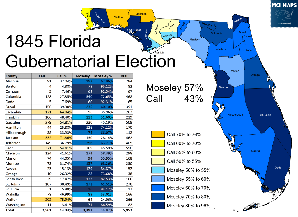 May 26, 1845 – Florida’s First Gubernatorial Election - MCI Maps ...