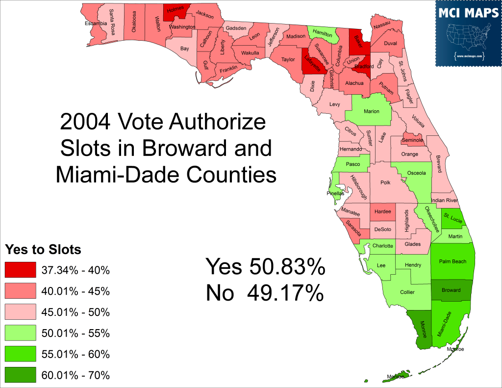The politics of Slot Machines in Florida MCI Maps Election Data