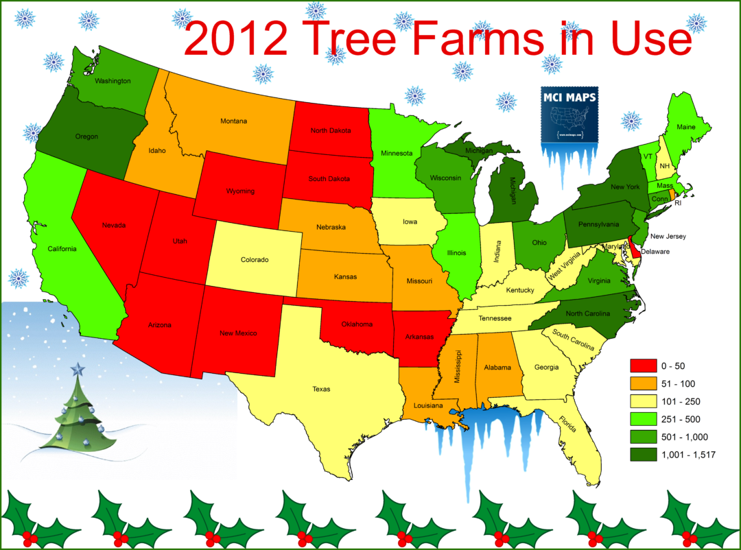 Tree Farmns Map Where Your Christmas Tree Comes From - MCI Maps | Election Data Analyst ...