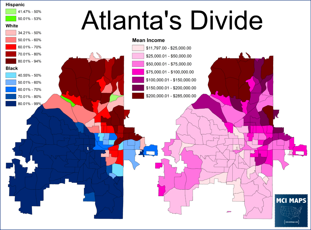 Racial Demographic Map Atlanta Ga 