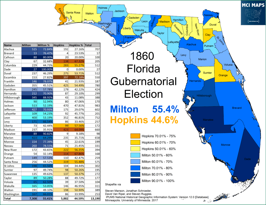 Civil War History: Florida’s Road Toward Secession - MCI Maps ...