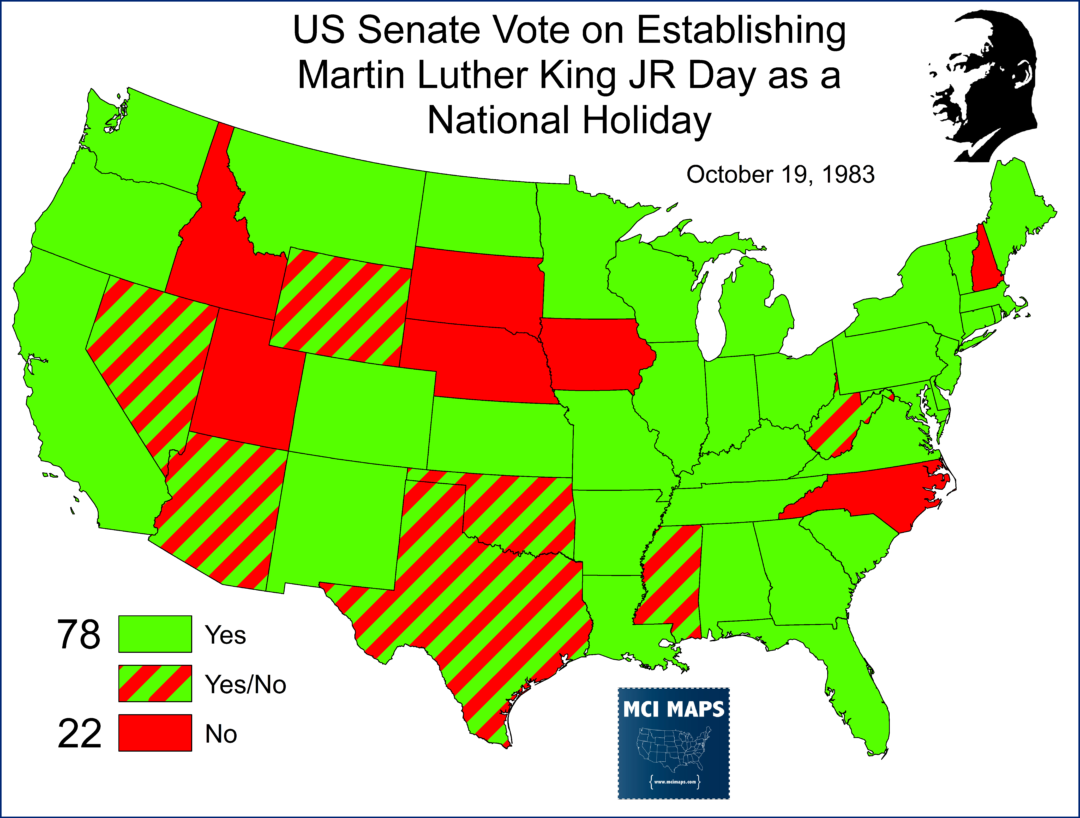 The Timeline of Passage of Martin Luther King Jr Day - MCI Maps ...