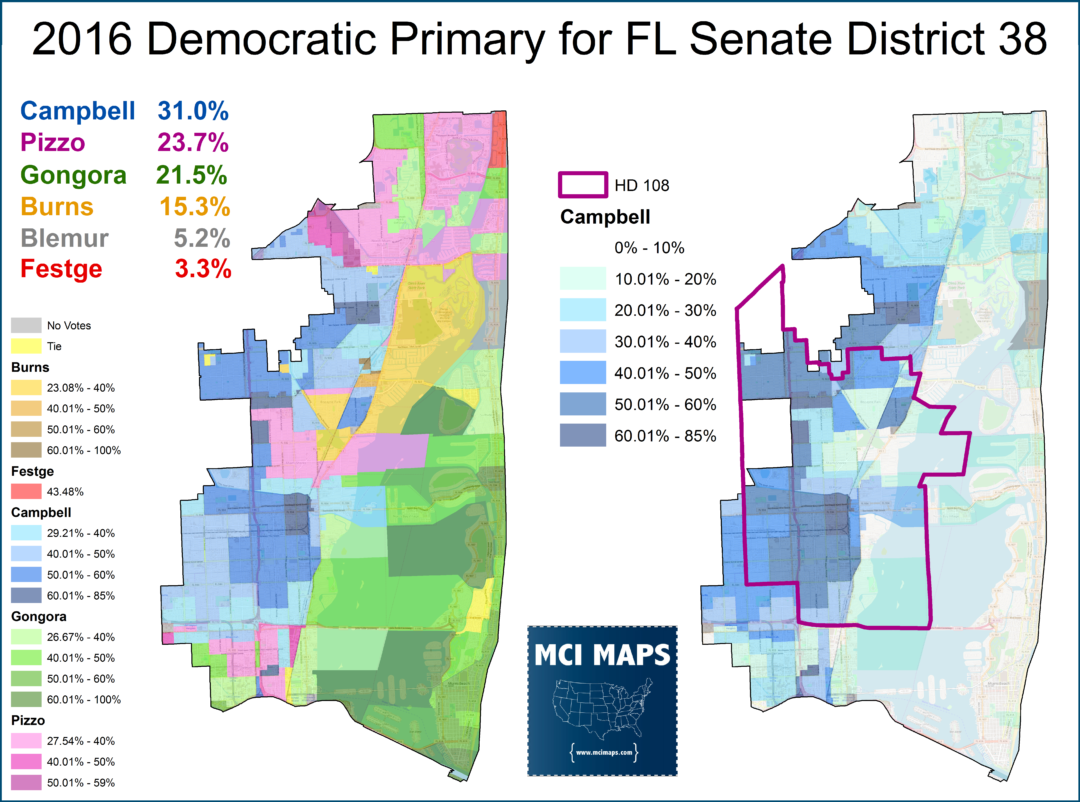 Florida Primary Preview 2018 - MCI Maps | Election Targeting Florida ...