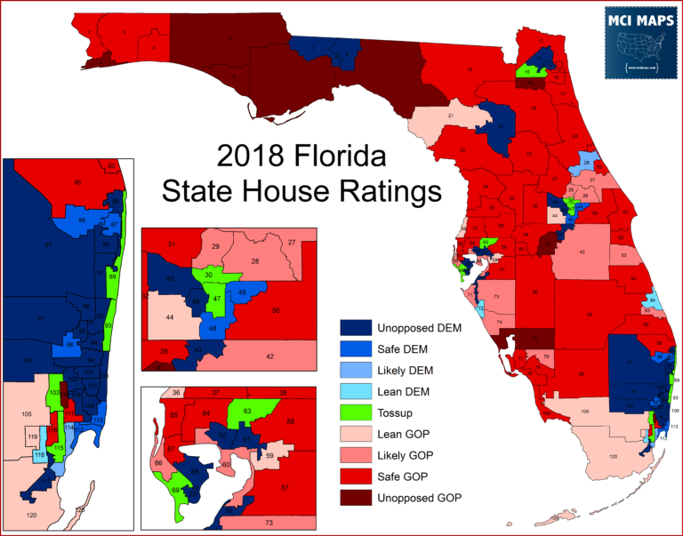 Florida’s 2018 State House Ratings - MCI Maps | Election Targeting ...