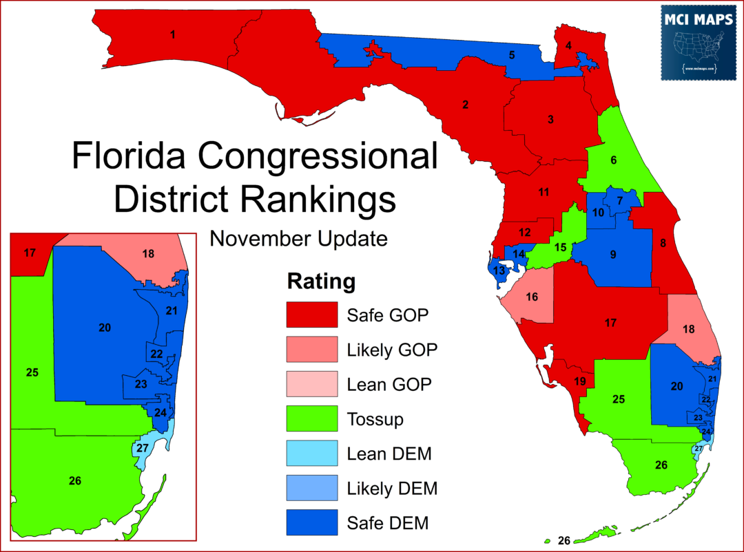 Final Florida Congressional Rankings For 2018 Mci Maps Election Targeting Florida Data 6147