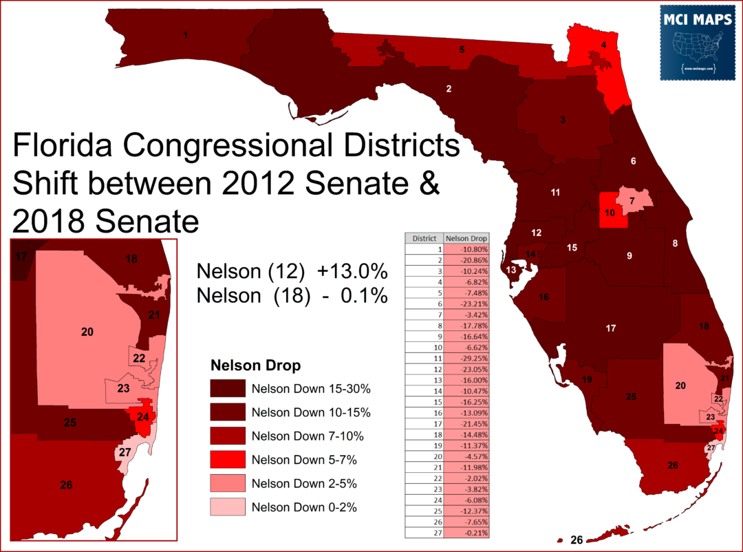 How Florida’s Congressional Districts Voted In 2018 - MCI Maps ...