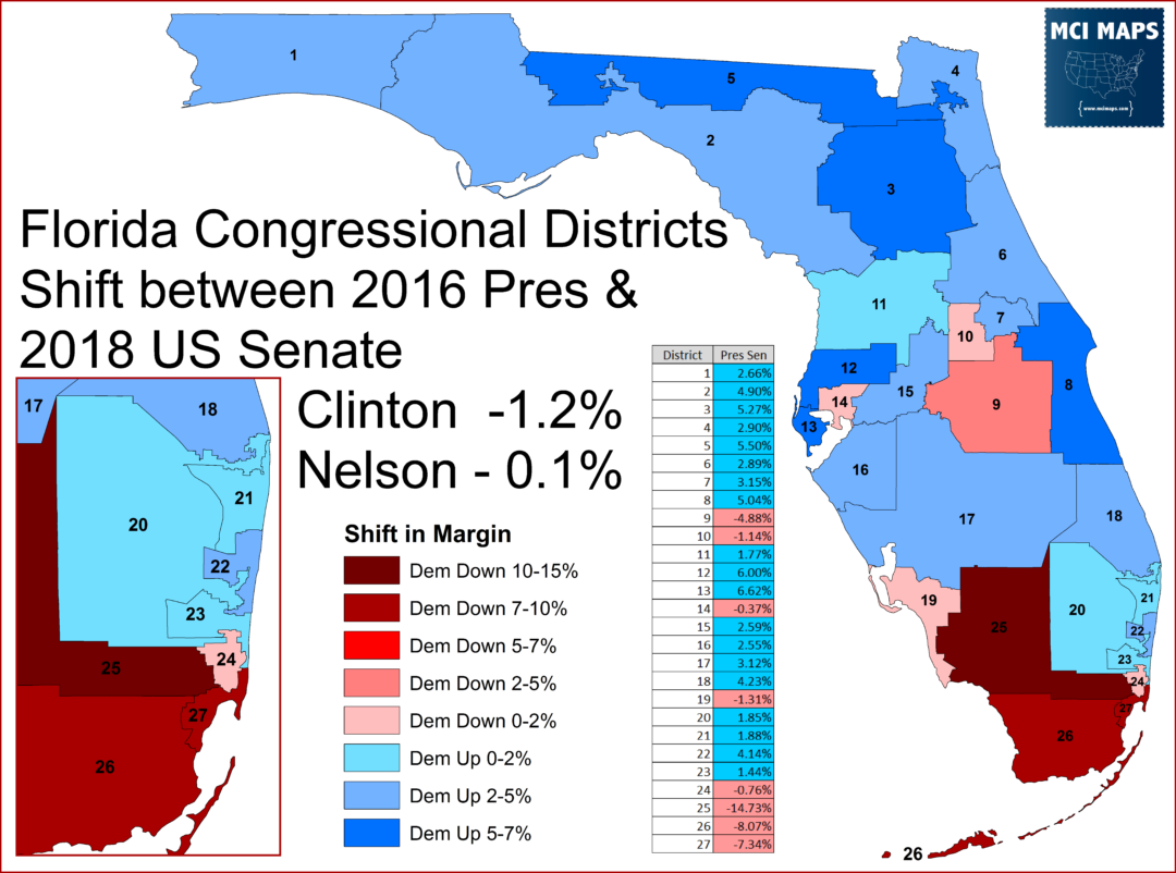 How Florida’s Congressional Districts Voted in 2018 - MCI Maps ...