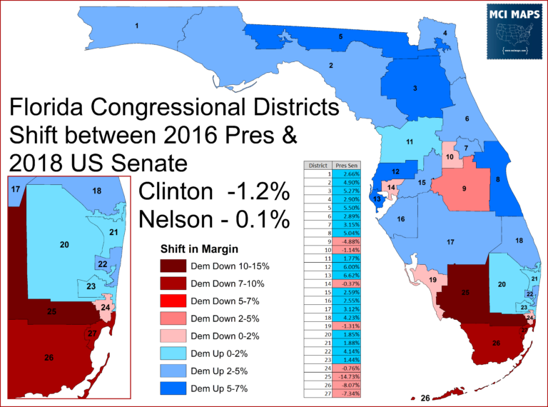 How Florida’s Congressional Districts Voted In 2018 - MCI Maps ...