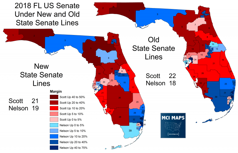 How Florida’s State Senate Districts Voted in 2018 - MCI Maps ...