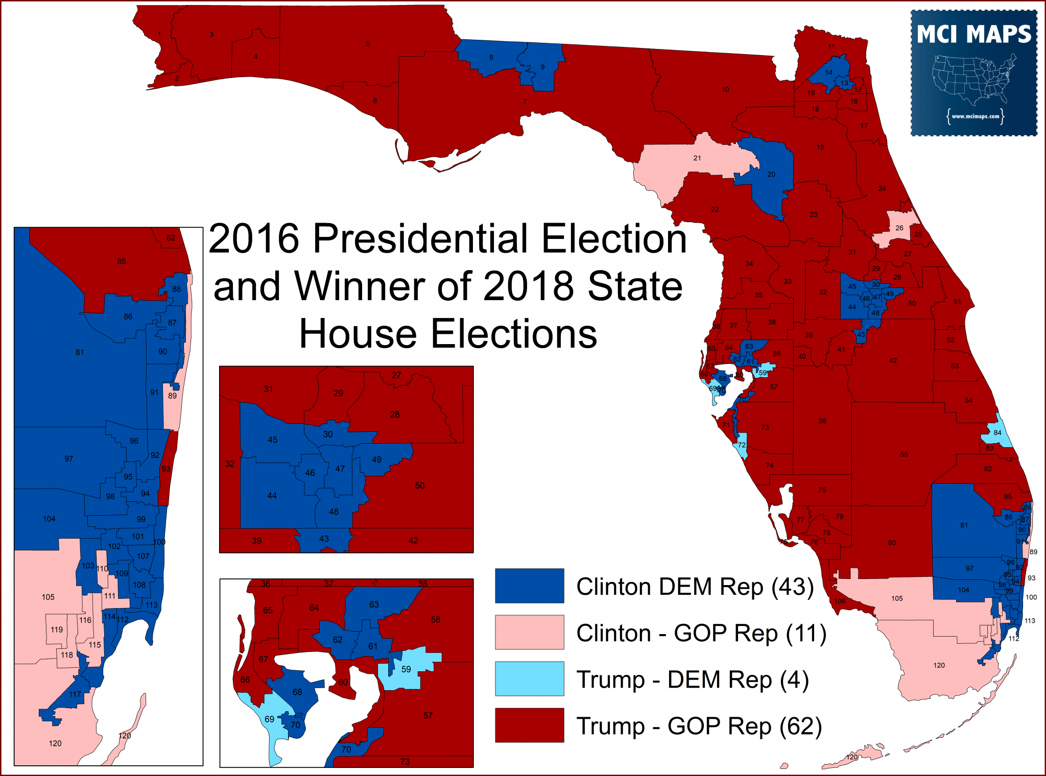 How Floridas State House Districts Voted In 2018 Mci Maps Election Data Analyst Election 