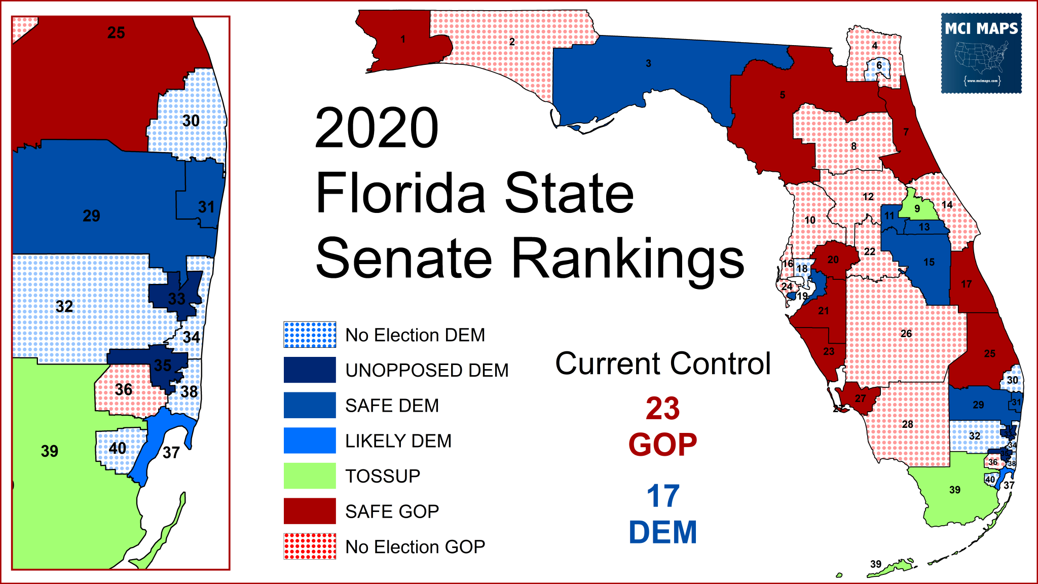 2020 Florida State Senate Rankings MCI Maps Election Targeting