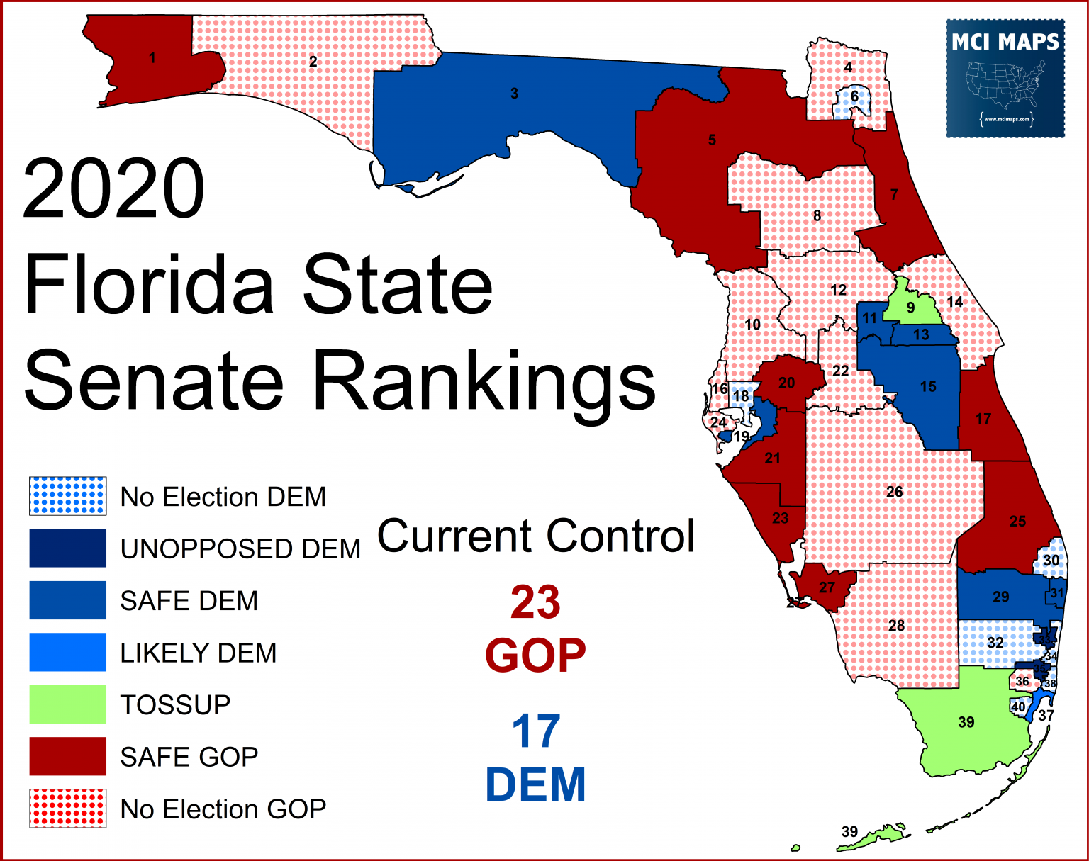 2020 Florida State Senate Rankings MCI Maps Election Data Analyst