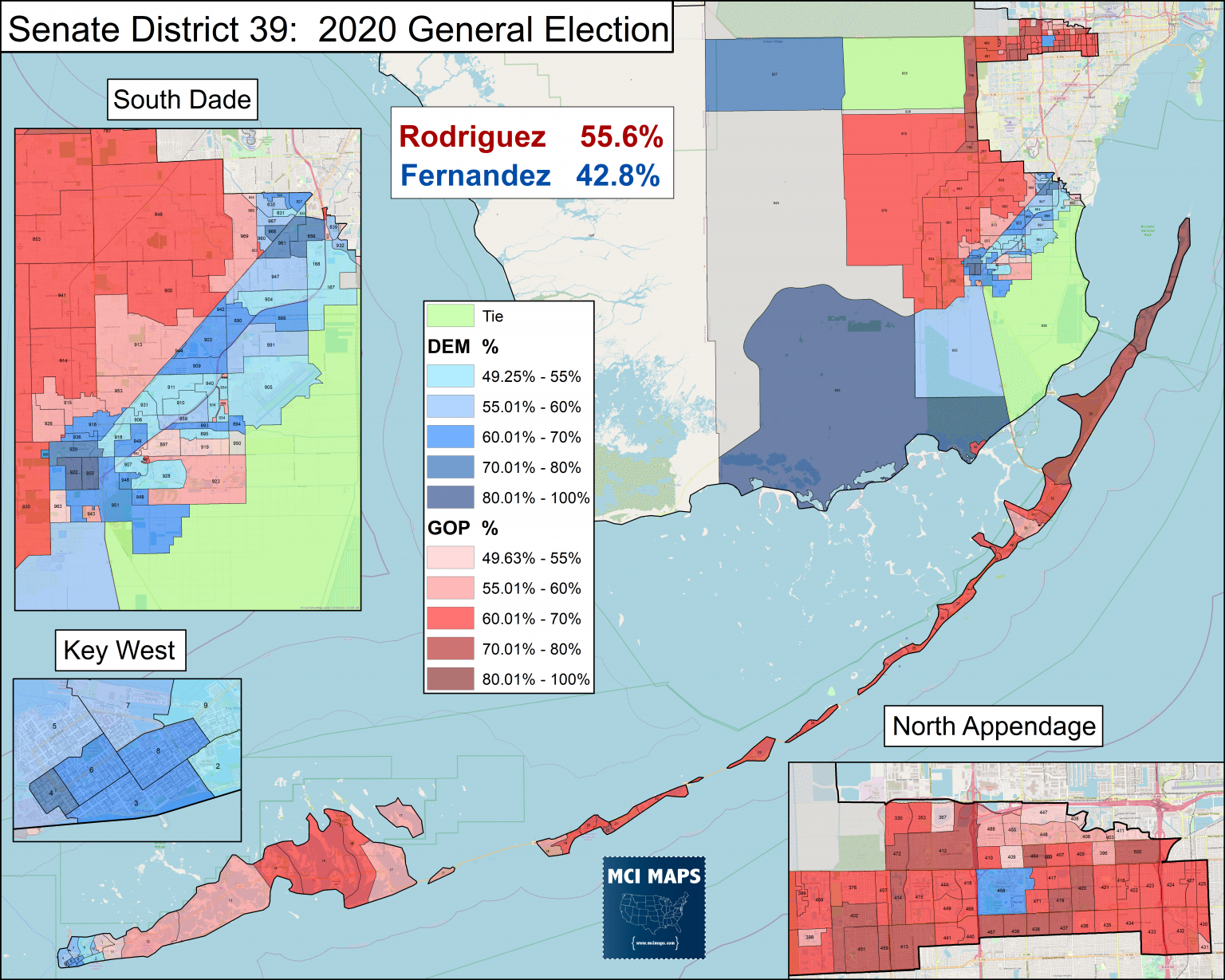 How Florida’s State Senate Districts Voted in 2020 - MCI Maps ...