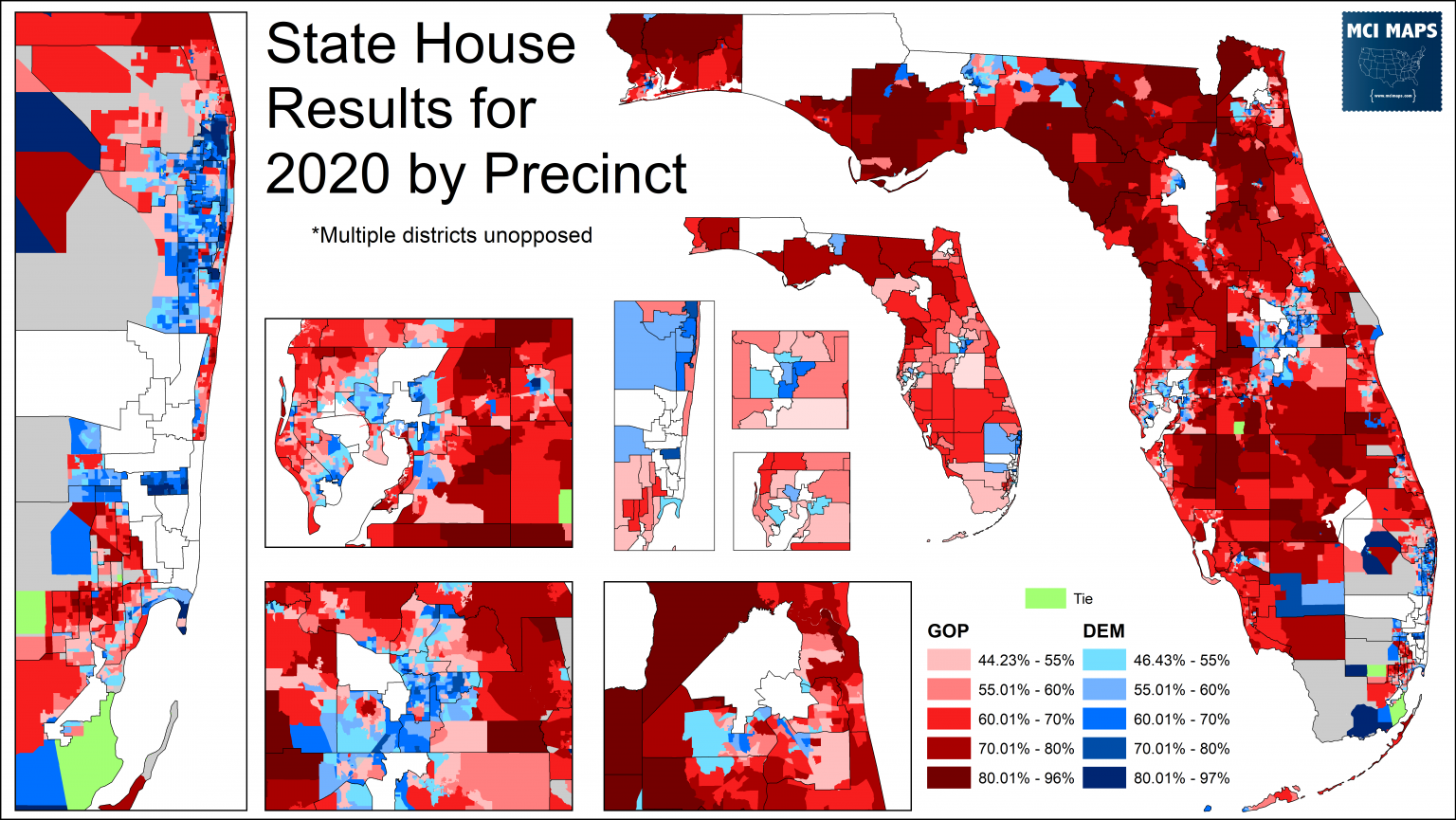 How Florida’s State House Districts Voted in 2020 - MCI Maps | Election ...