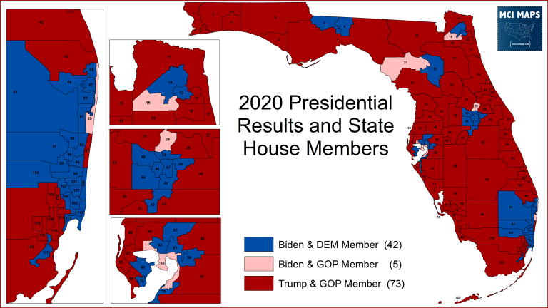 How Florida’s State House Districts Voted in 2020 - MCI Maps | Election ...