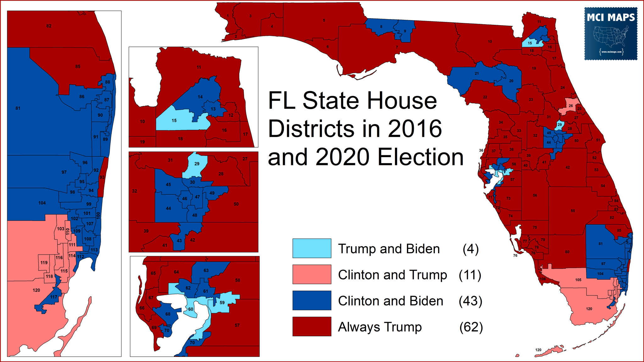 How Florida’s State House Districts Voted in 2020 - MCI Maps  Election 