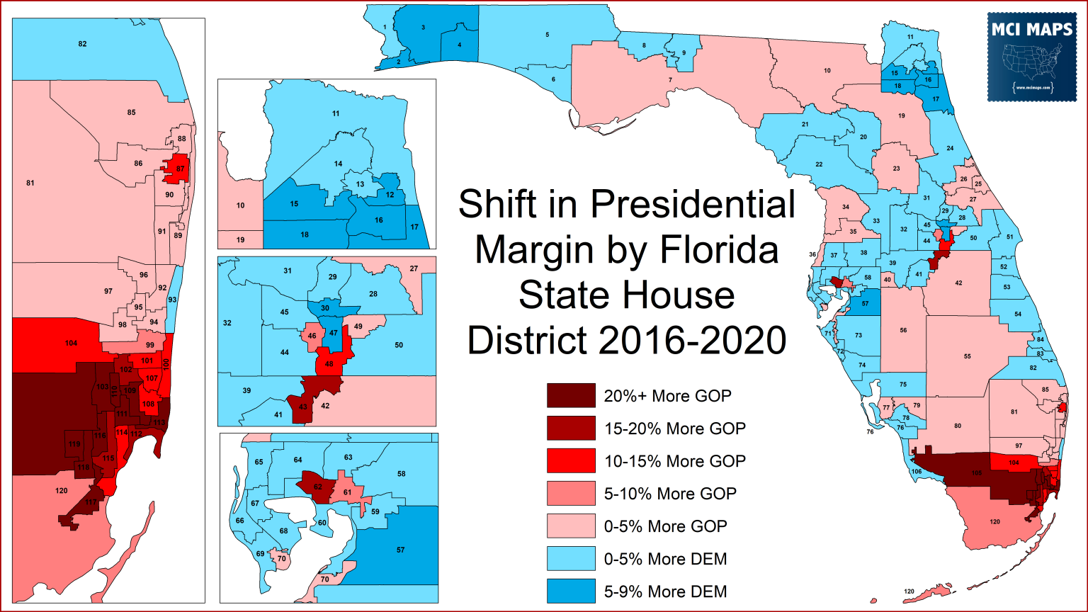 How Florida’s State House Districts Voted in 2020 - MCI Maps | Election ...