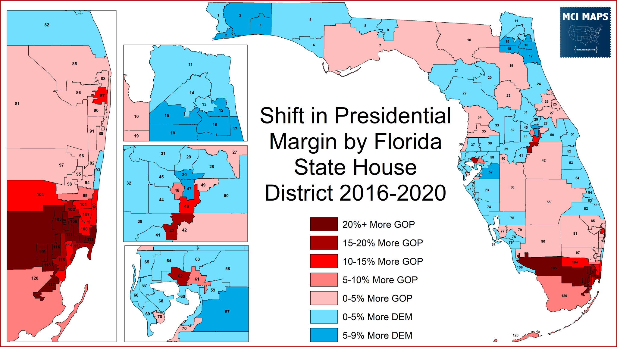 How Florida’s State House Districts Voted in 2020 MCI Maps Election