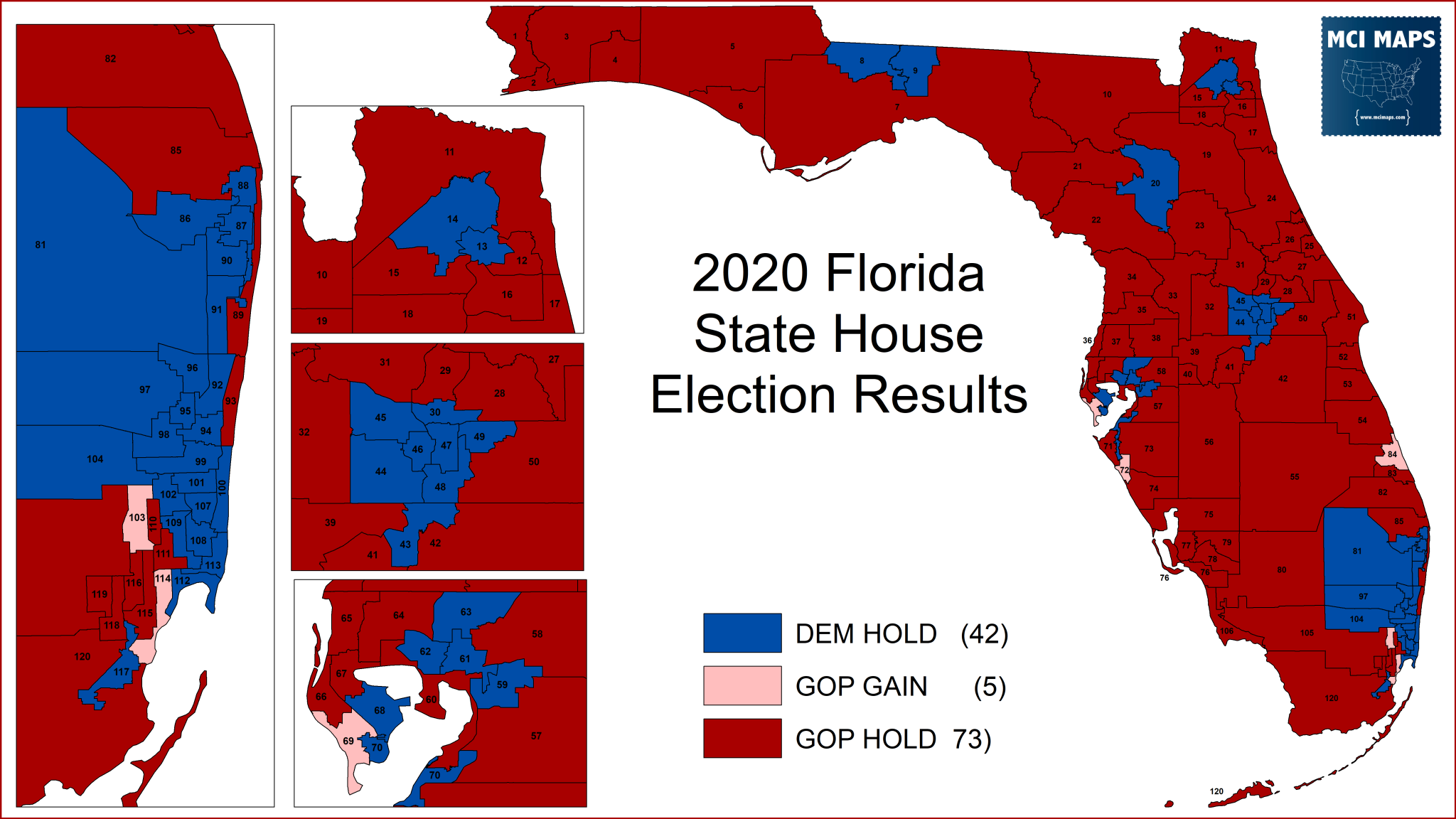 How Florida’s State House Districts Voted In 2020 - MCI Maps | Election ...