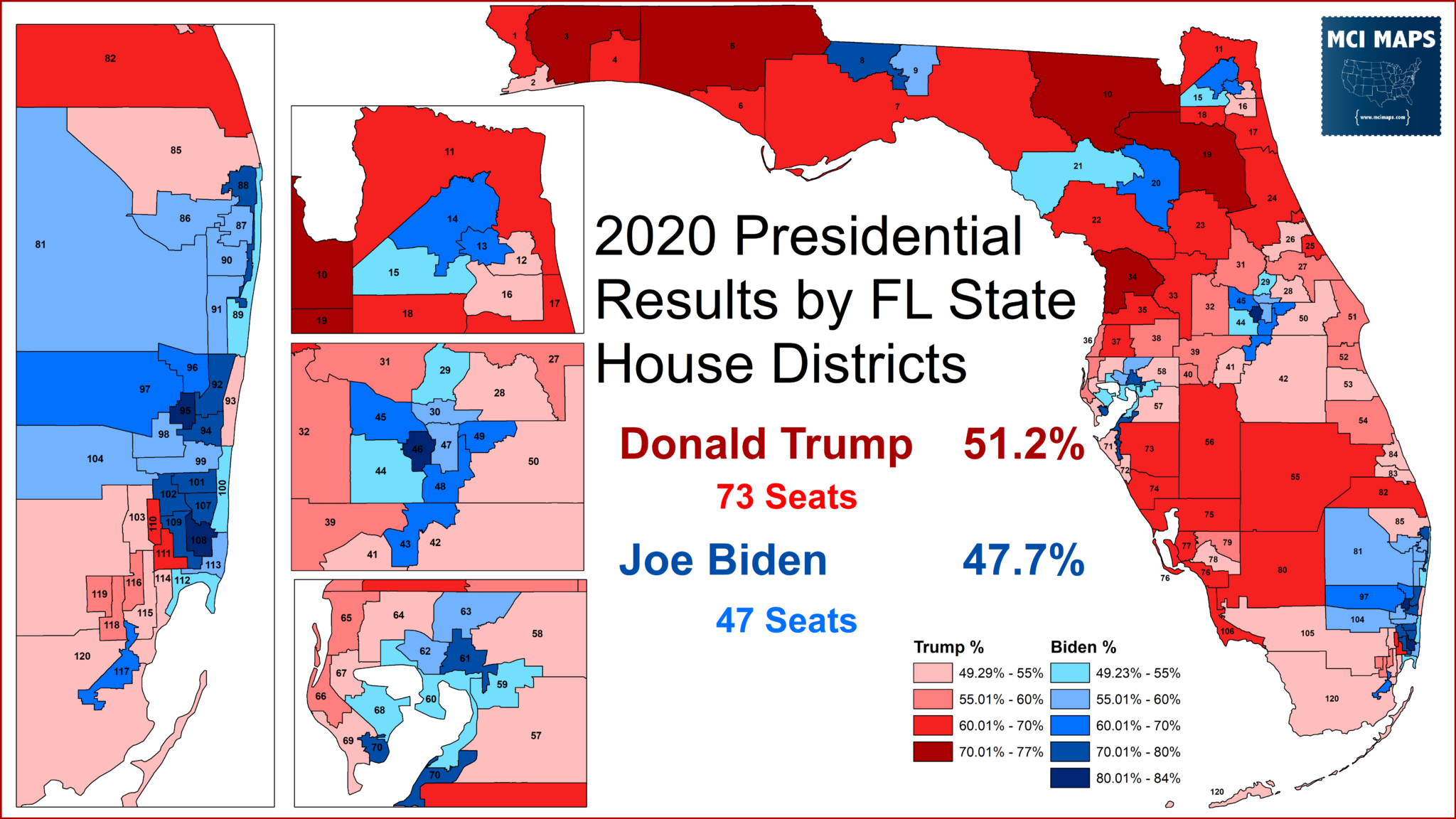 How Florida’s State House Districts Voted in 2020 MCI Maps Election
