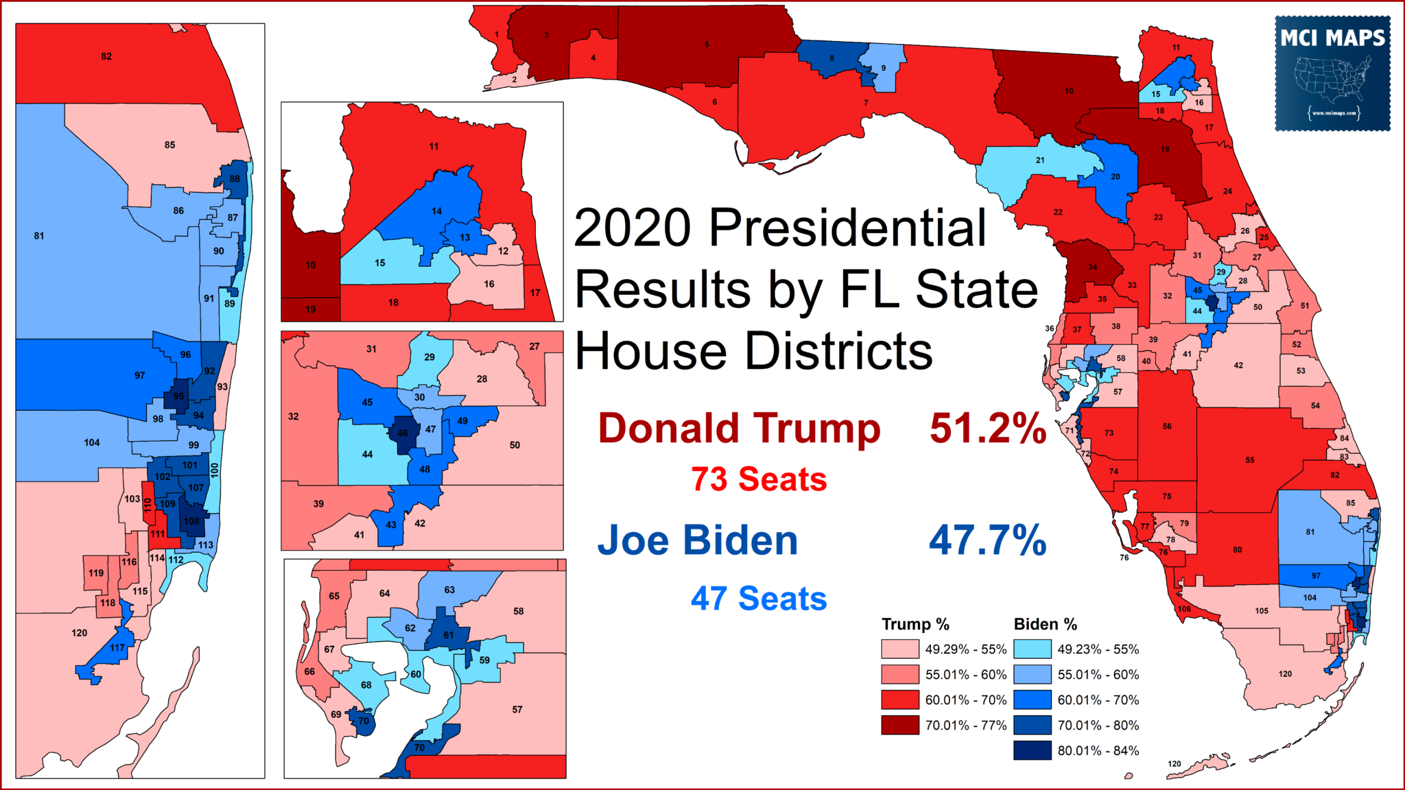 How Florida’s State House Districts Voted in 2020 - MCI Maps  Election 