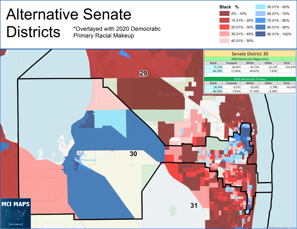 Palm senate dem primary alternative districts 1024x791 | florida redistricting tour #6: state senate map issues in the southeast | politics