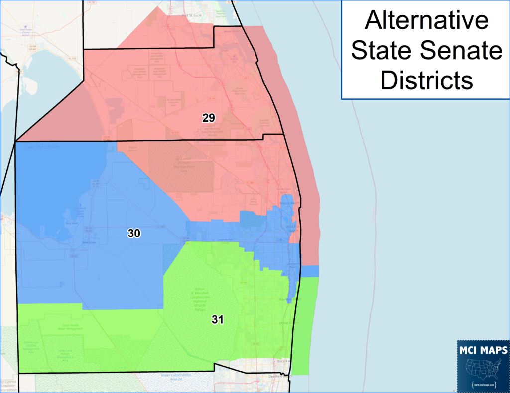 Southeast senate palm beach alternative 1024x791 | florida redistricting tour #6: state senate map issues in the southeast | politics