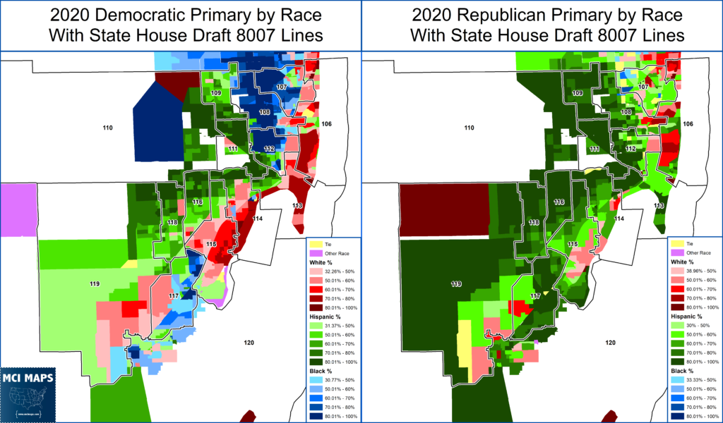 Plan 8007 miami dade race primaries 1024x600 | florida redistricting tour #8: functional analysis of dade’s house districts | politics