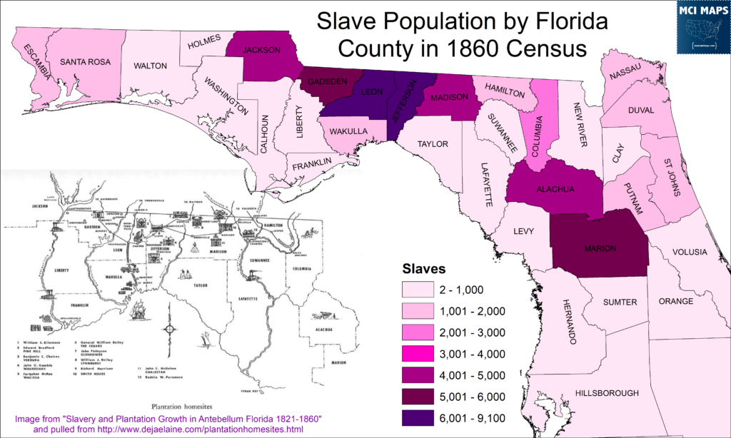 1860 slavery population north florida 1024x614 | lets talk about the florida 5th congressional district | politics