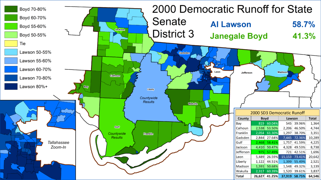 Sd3 2000 democratic runoff 1024x576 | the electoral history of al lawson | politics