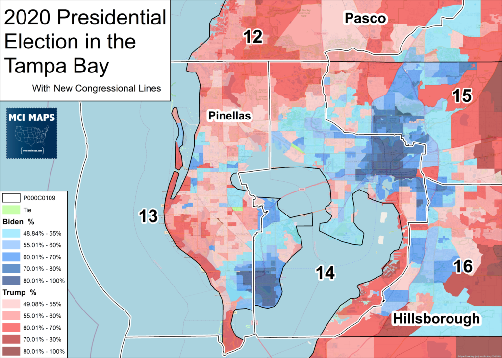 Tampa bay pres desantis map 1024x731 | a detailed look at florida’s new congressional districts | politics