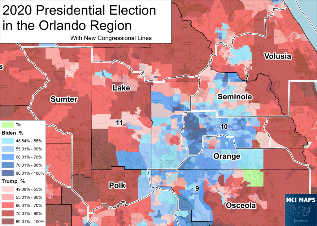 Orlando region pres desantis map 1024x731 | a detailed look at florida’s new congressional districts | politics