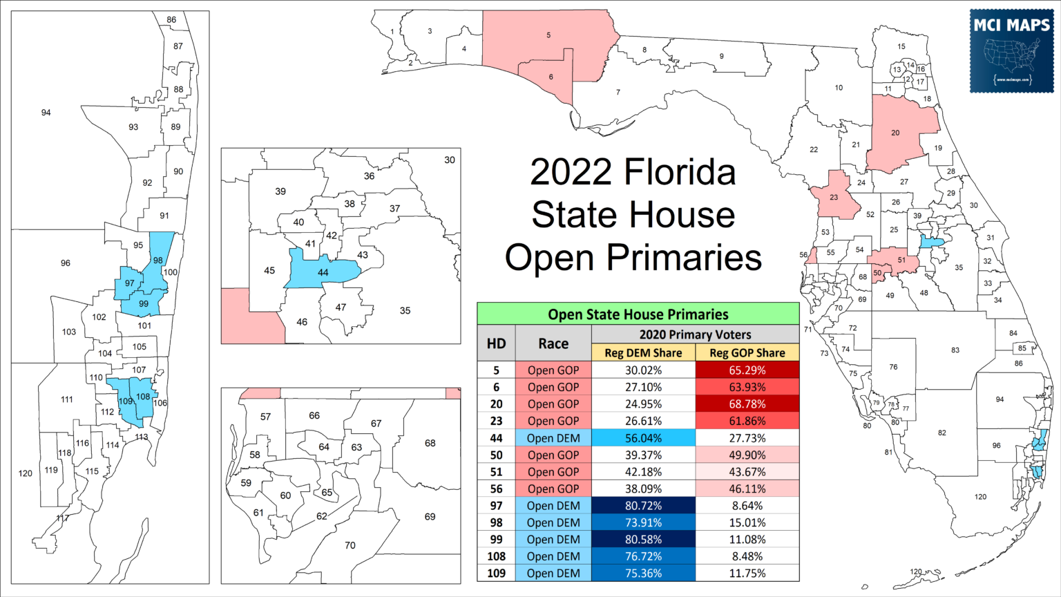 My 2022 Florida Primary Preview (Part 2) MCI Maps Election Data