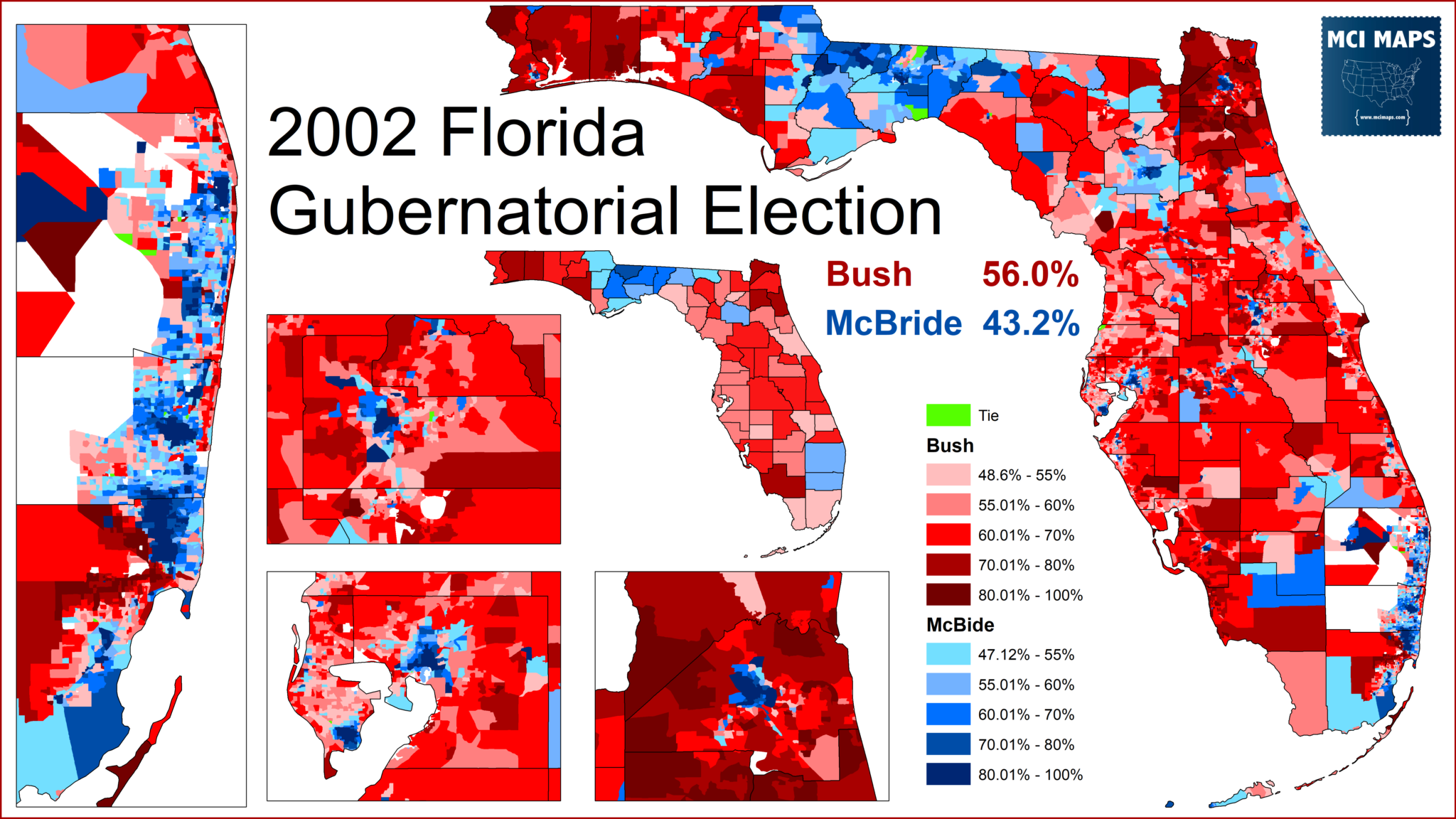 Florida governor election results by county