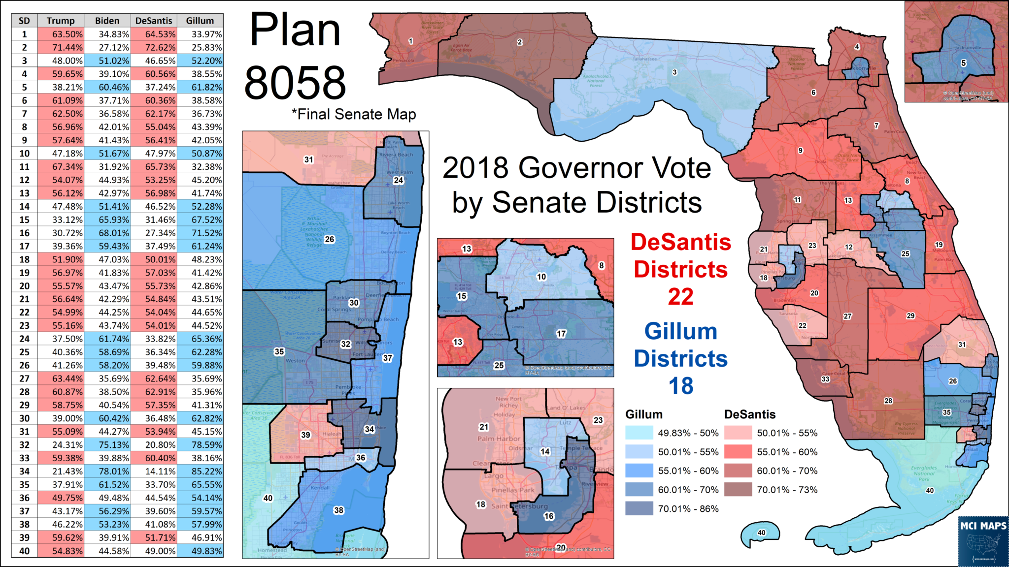 The 2022 Florida State Senate Ratings MCI Maps Election Data