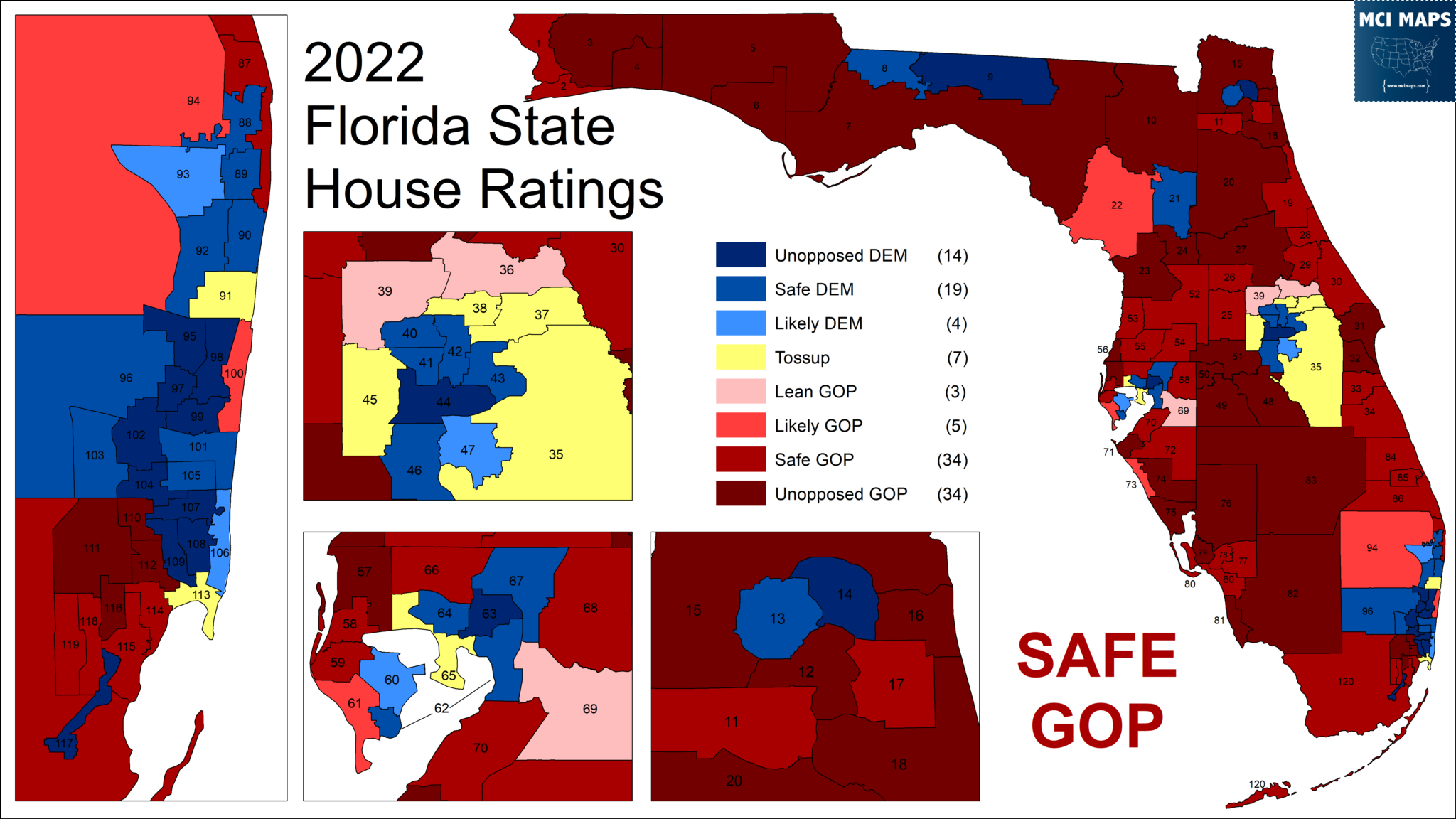 The 2022 Florida State House Ratings MCI Maps Election Data Analyst